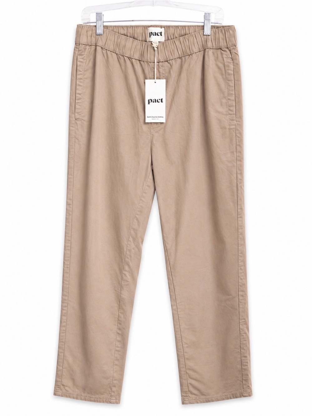Pact Men’s Organic Cotton Daily Twill Midweight Pants Large Taupe NWT